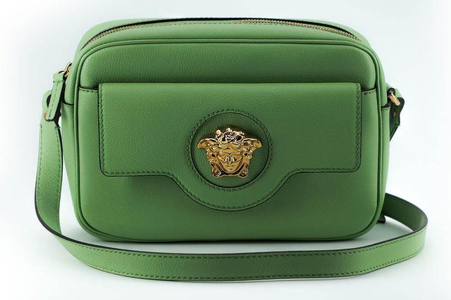 Versace Elegant Mint Green Leather Camera Case Bag - Hilstor