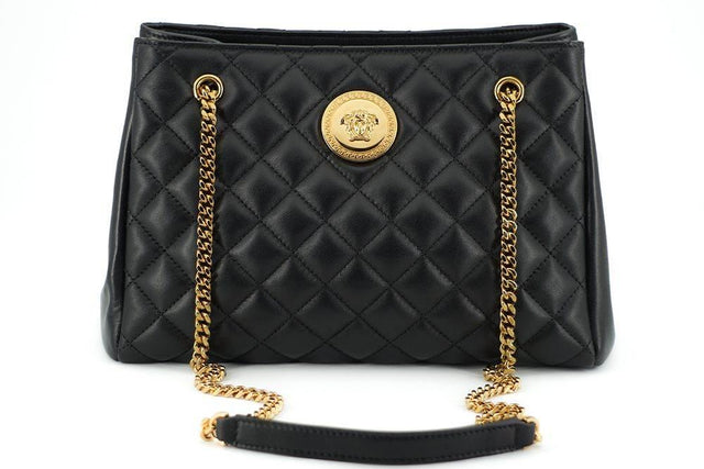 Versace Elegant Quilted Nappa Leather Tote Bag - Hilstor