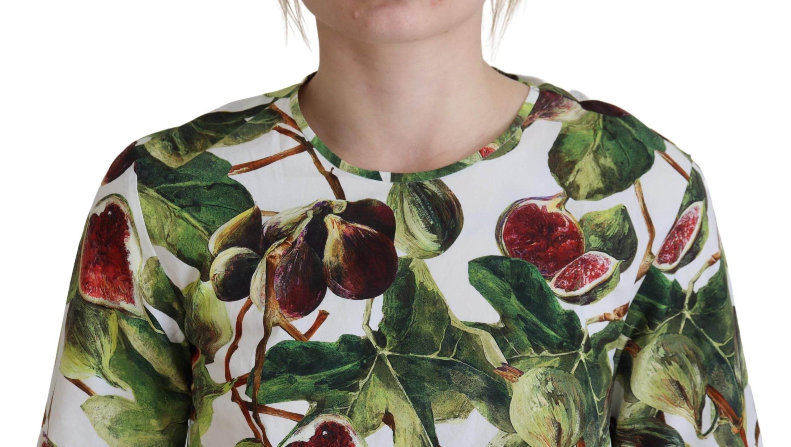 Dolce & Gabbana Crew-neck Cotton Top Blouse Fruit T-shirt - Hilstor