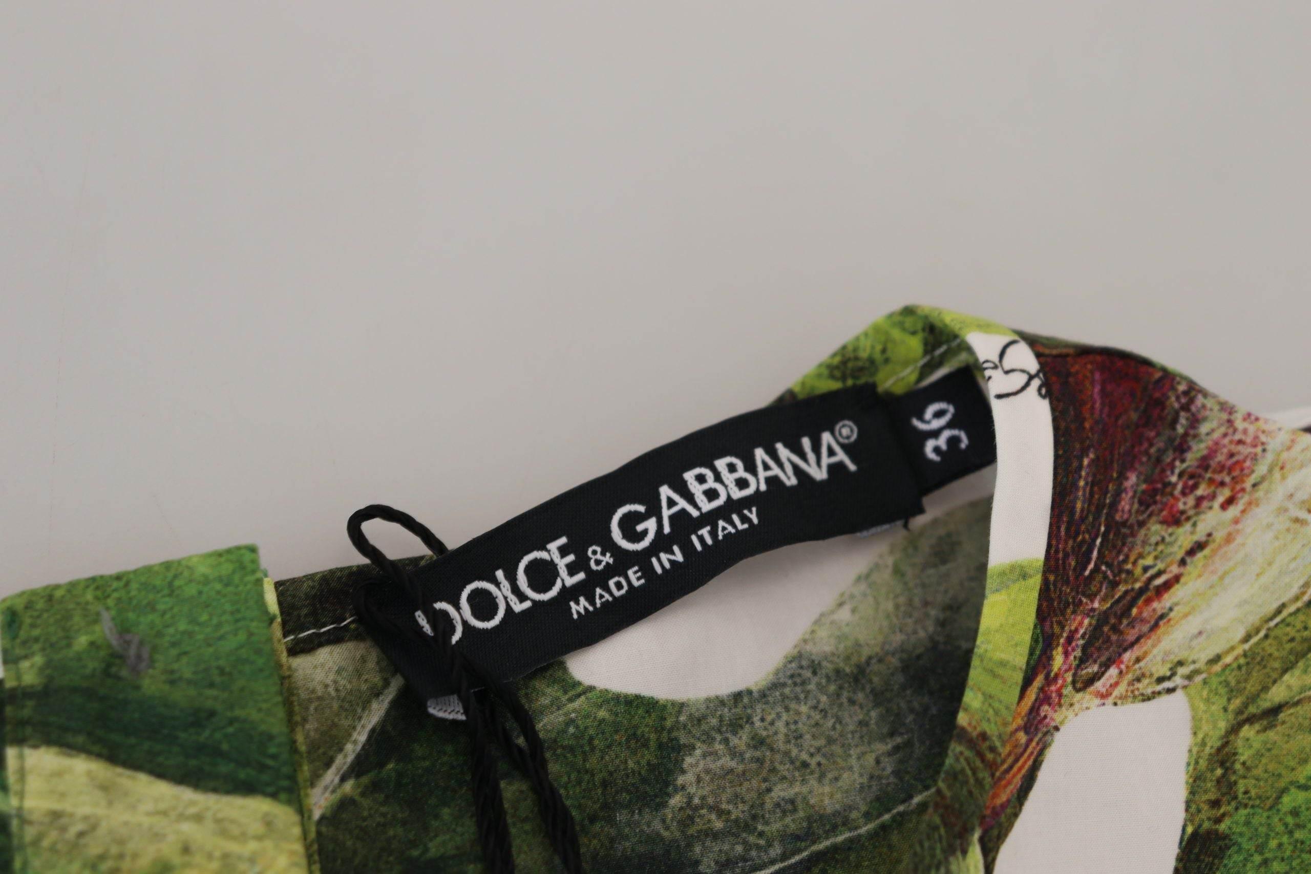 Dolce & Gabbana Crew-neck Cotton Top Blouse Fruit T-shirt - Hilstor