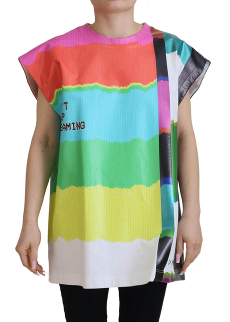 Dolce & Gabbana Multicolor Sleeveless Cotton Top - Hilstor