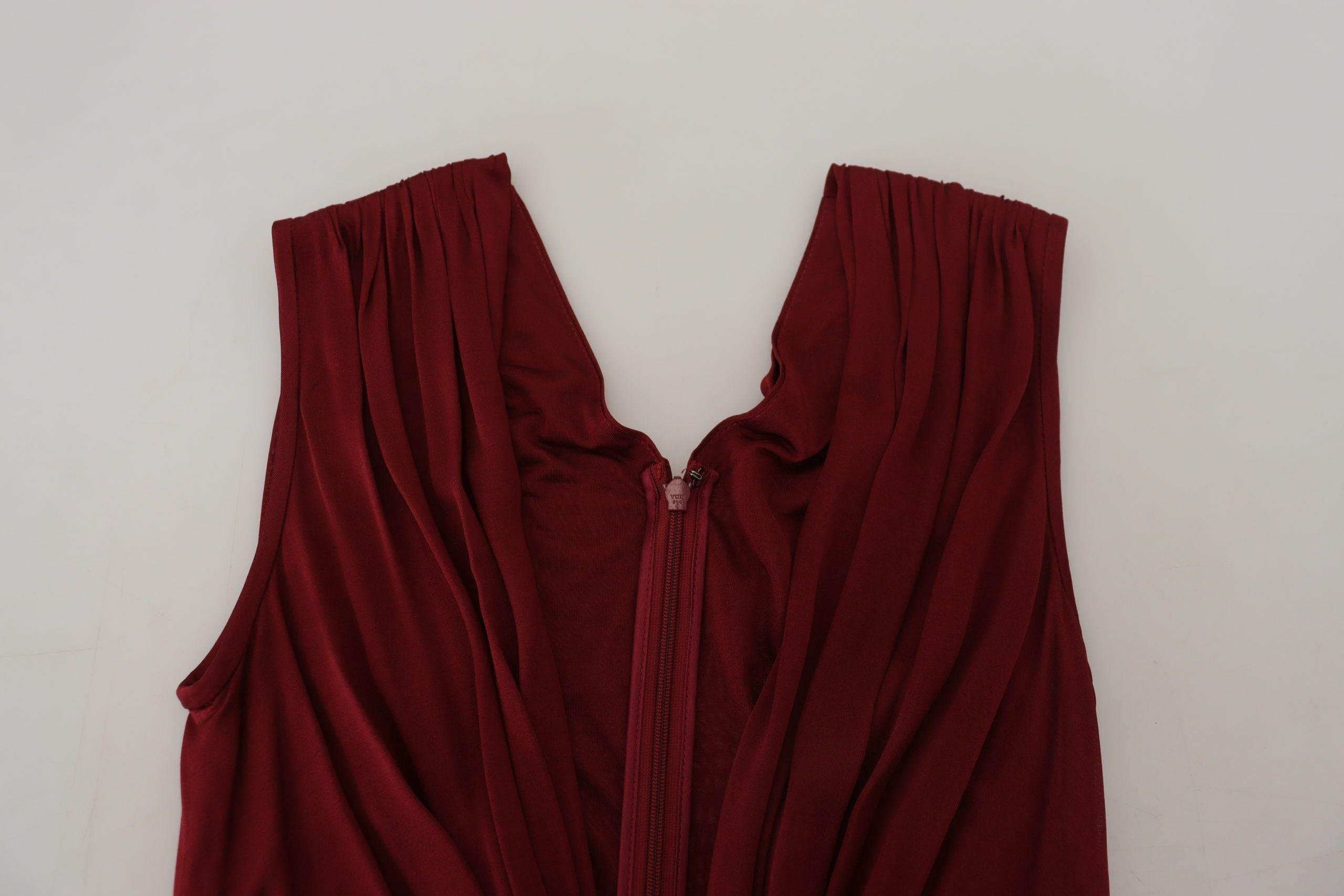 Dolce & Gabbana Bordeaux Silk Stretch Top Vest Blouse - Hilstor