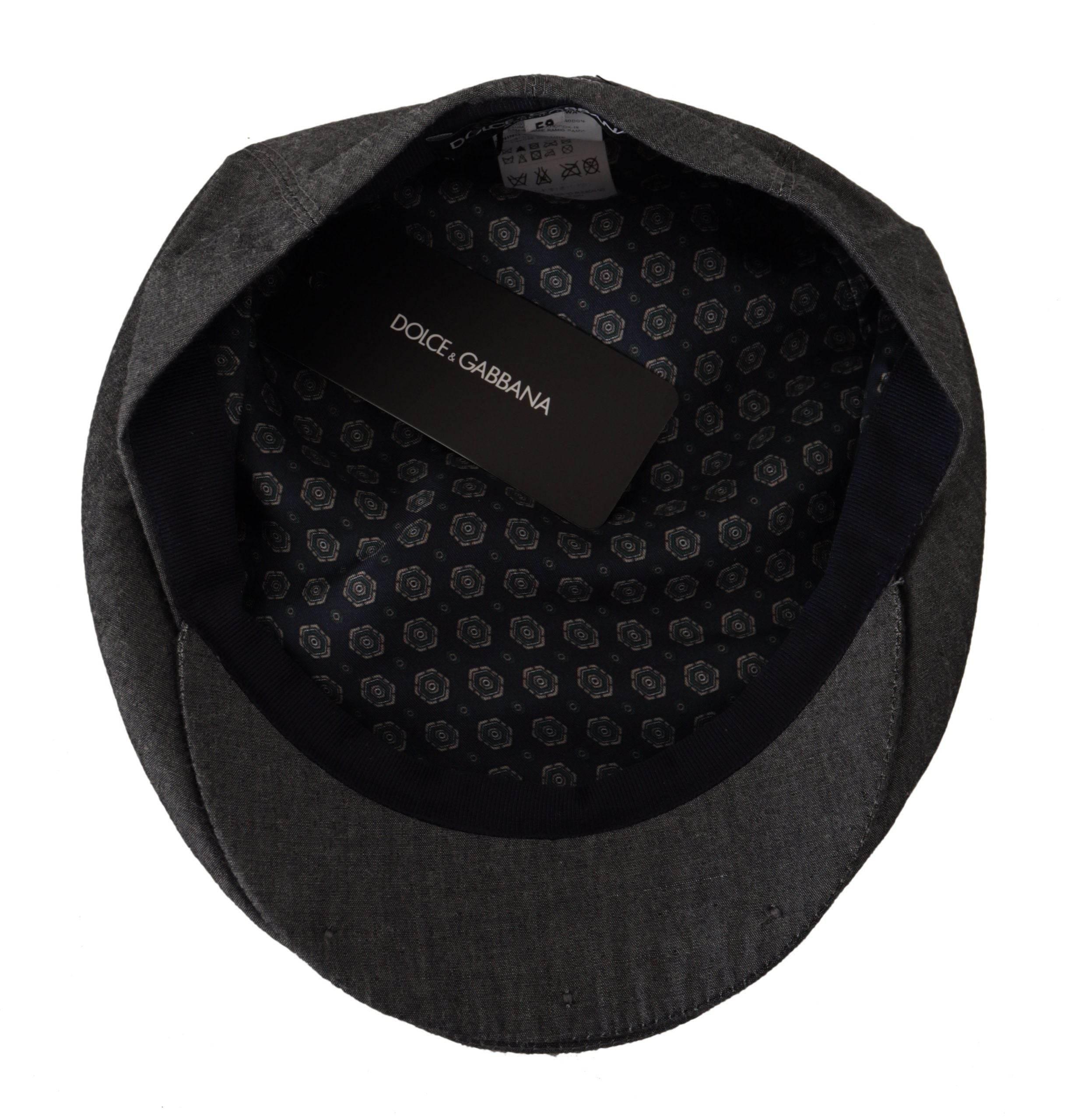 Dolce & Gabbana Elegant Gray Newsboy Hat - Hilstor