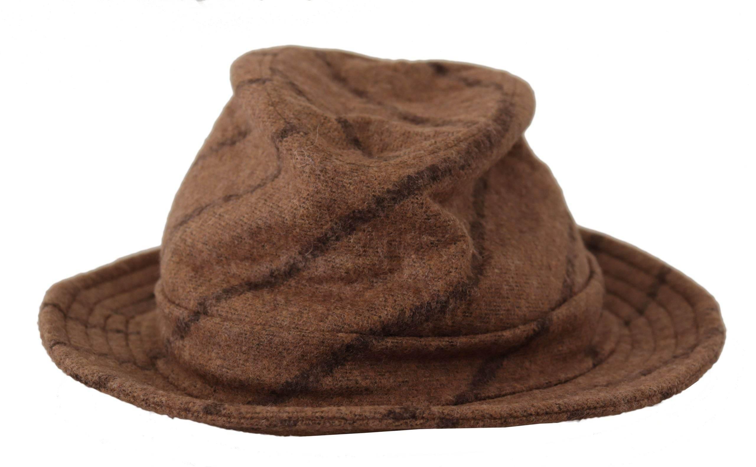 Dolce & Gabbana Brown Fedora Striped Print Summer Hat - Hilstor