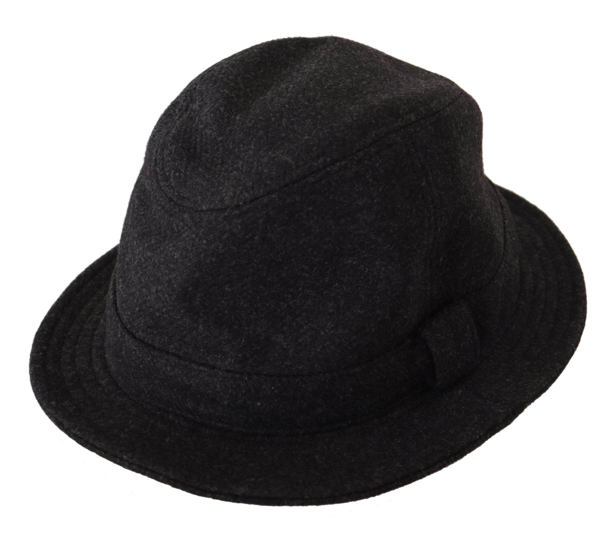 Dolce & Gabbana Gray Virgin Wool Logo Fedora Trilby Cappello Hat - Hilstor