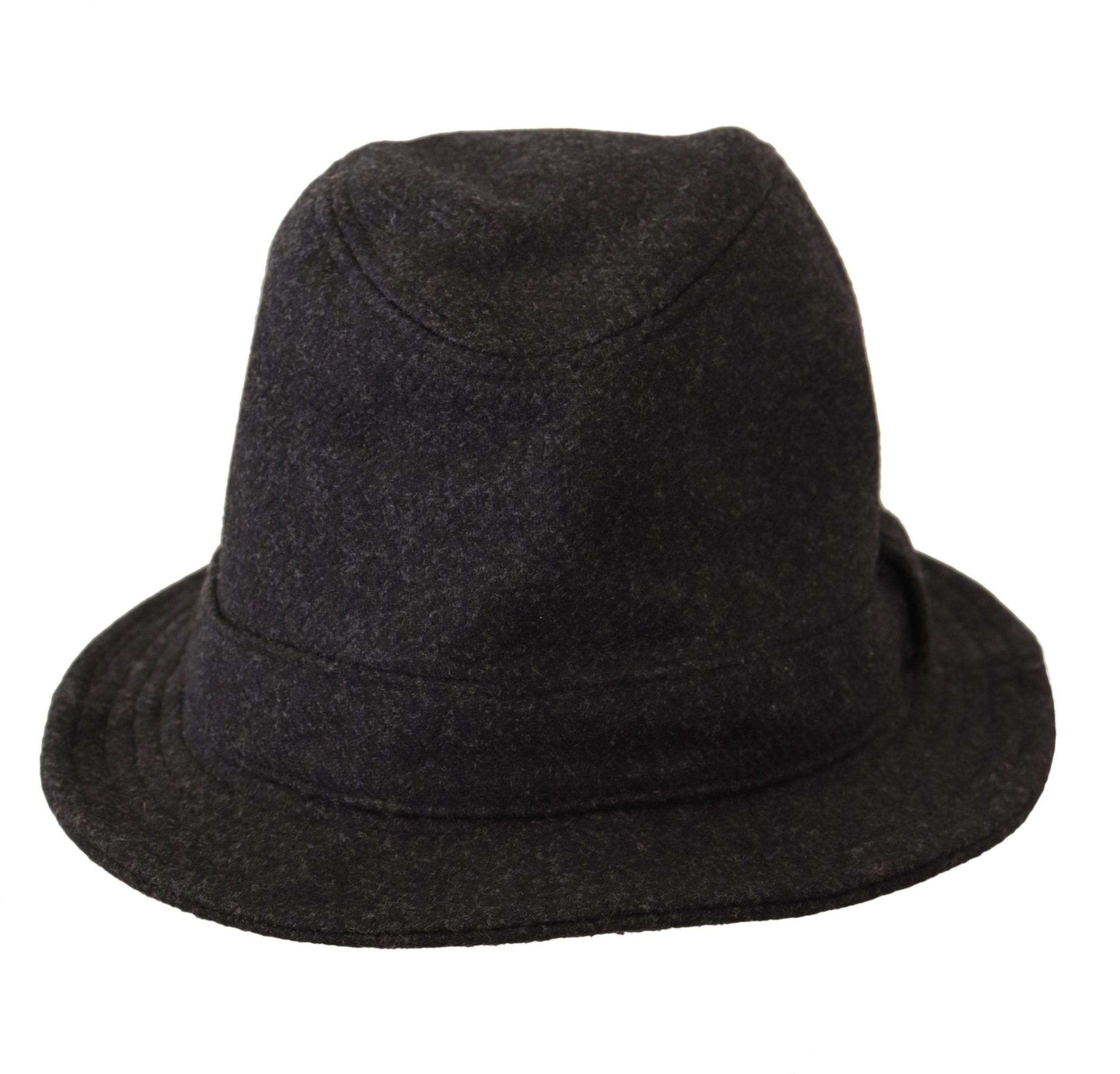 Dolce & Gabbana Gray Virgin Wool Logo Fedora Trilby Cappello Hat - Hilstor