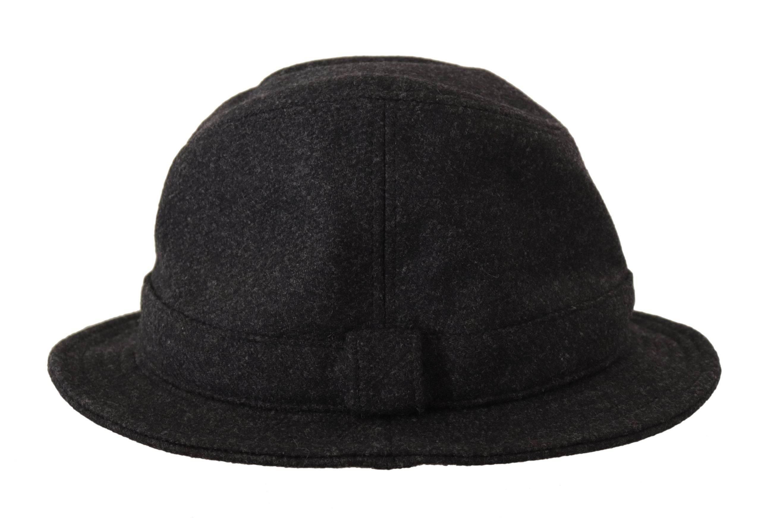 Dolce & Gabbana Gray Virgin Wool Logo Fedora Trilby Cappello Hat - Hilstor