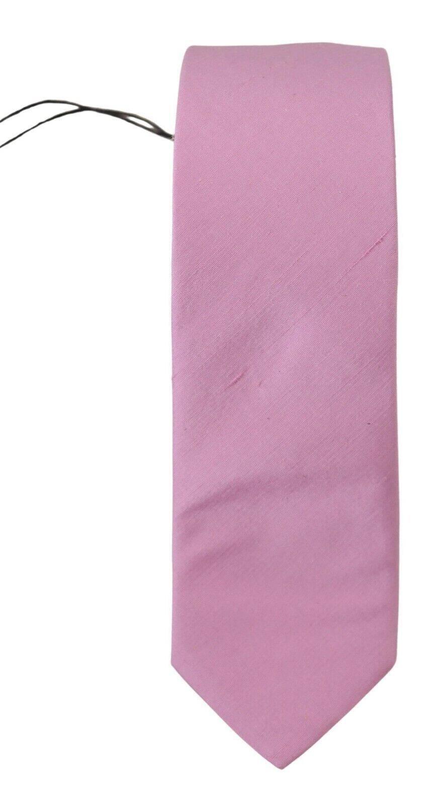 Daniele Alessandrini Pink Classic Men Necktie Accessory Silk Tie - Hilstor