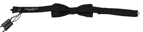 Dolce & Gabbana Black Silk Patterned Necktie Men Accessory Bow Tie - Hilstor