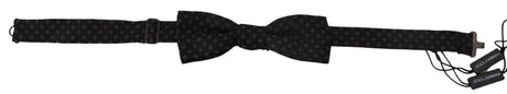 Dolce & Gabbana Black Silk Patterned Necktie Men Accessory Bow Tie - Hilstor