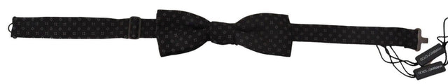 Dolce & Gabbana Black Silk Patterned Necktie Men Accessory Bow Tie - Hilstor