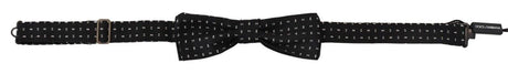 Dolce & Gabbana Black Silk Patterned Neck Papillon Accessory Bow Tie - Hilstor