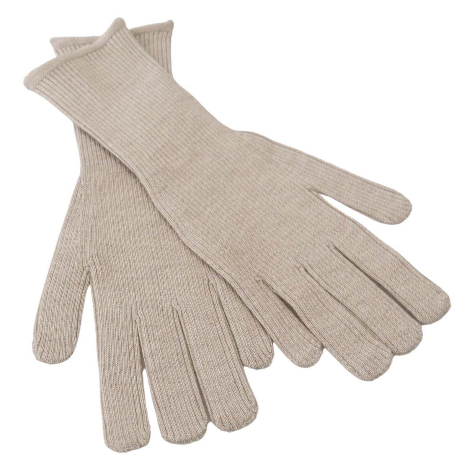 Dolce & Gabbana Elegant Ivory Cashmere-Silk Blend Gloves - Hilstor