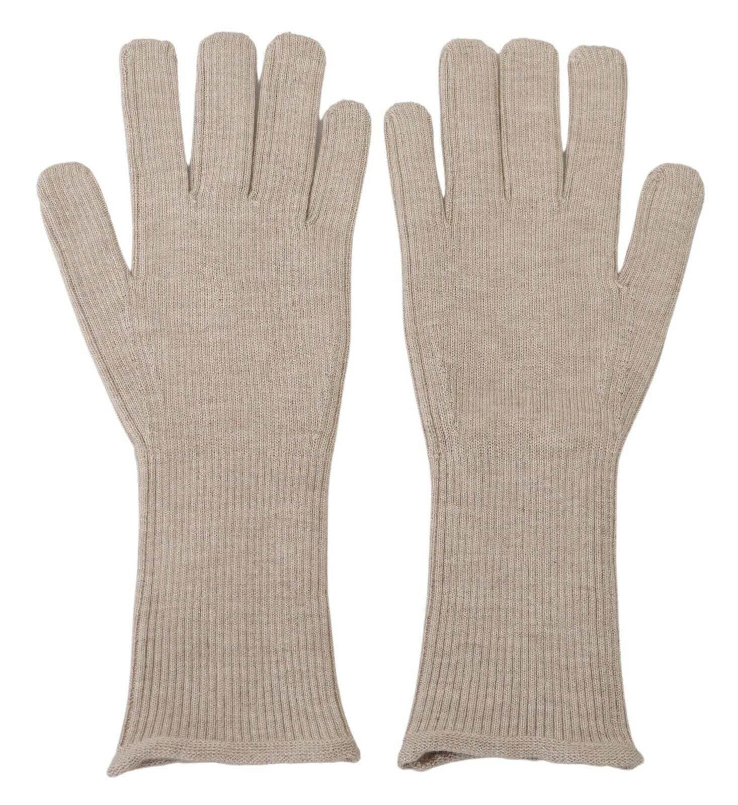 Dolce & Gabbana Elegant Ivory Cashmere-Silk Blend Gloves - Hilstor