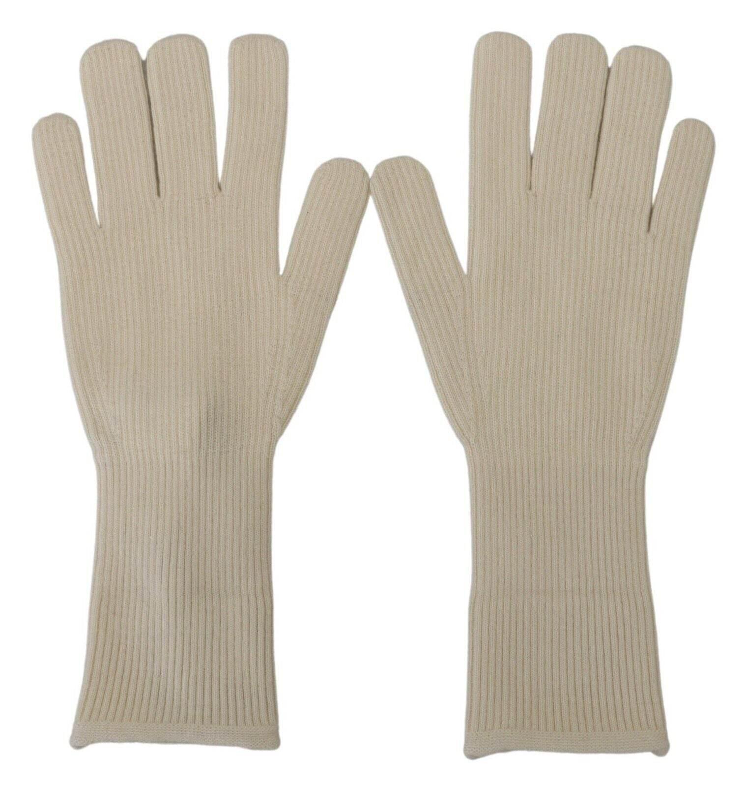 Dolce & Gabbana Elegant White Cashmere Gloves - Hilstor