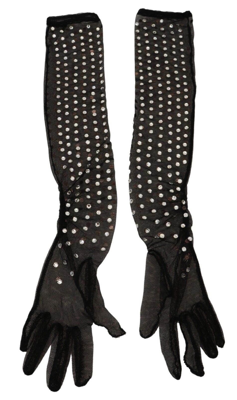 Dolce & Gabbana Elegant Elbow Length Black Gloves - Hilstor