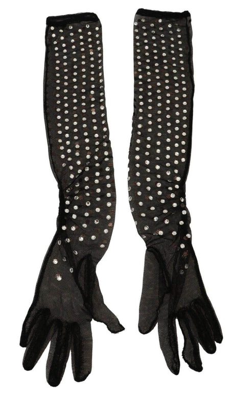Dolce & Gabbana Elegant Elbow Length Black Gloves - Hilstor