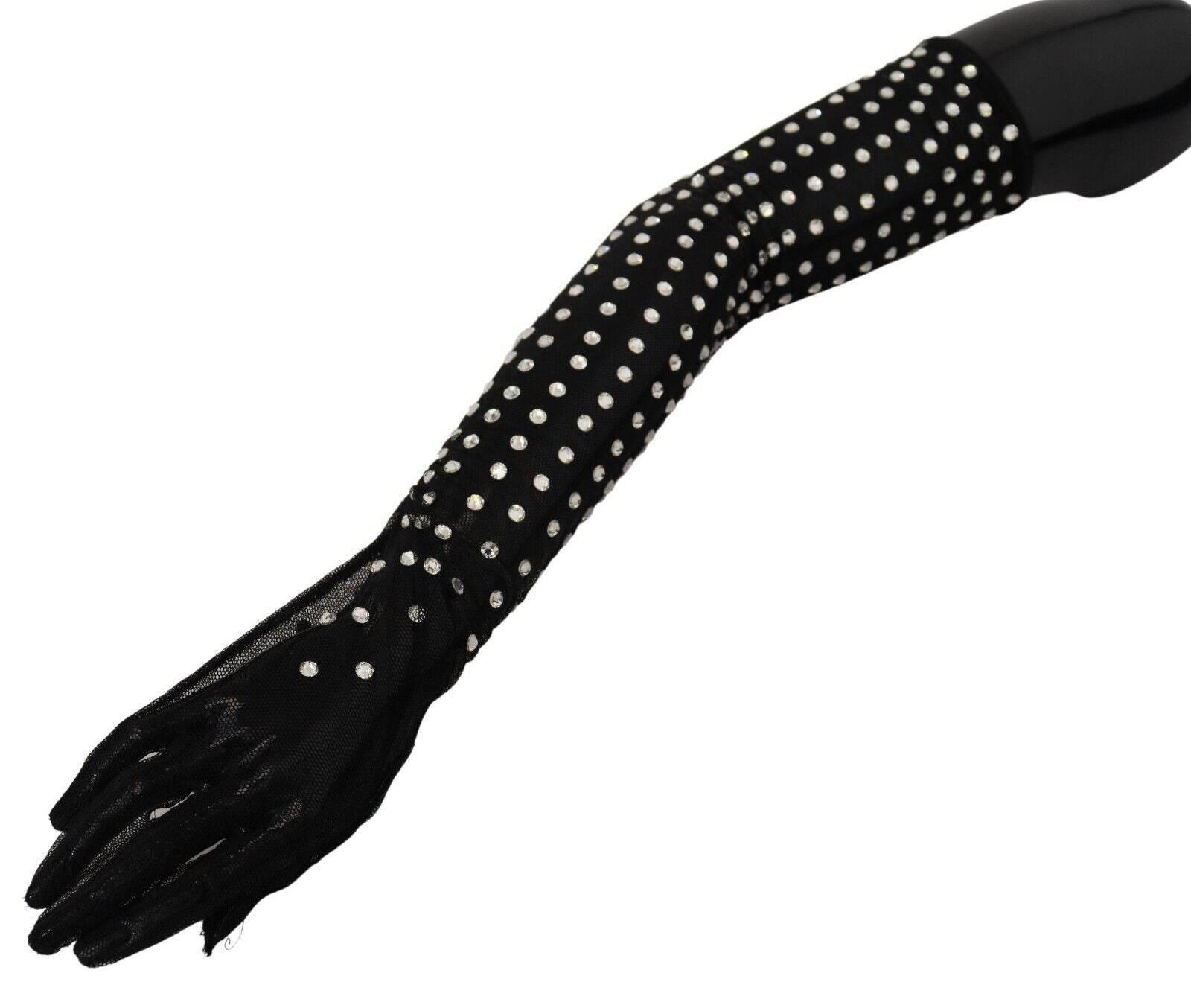 Dolce & Gabbana Elegant Elbow Length Black Gloves - Hilstor
