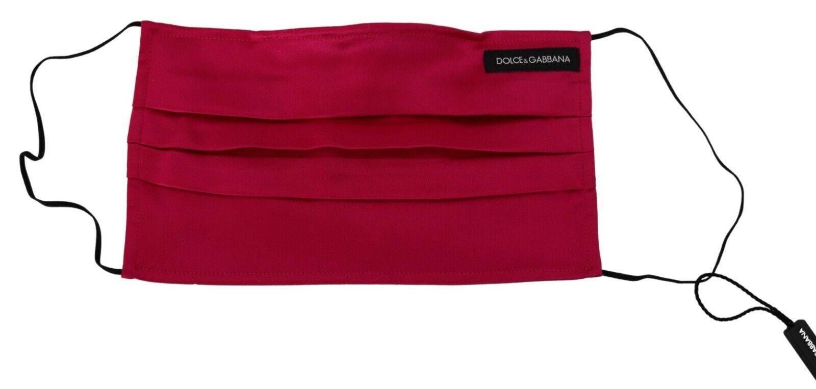 Dolce & Gabbana Elegant Red Cotton Pleated Face Mask - Hilstor