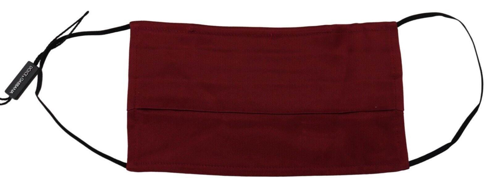 Dolce & Gabbana Elegant Maroon Silk Pleated Face Mask - Hilstor