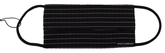 Dolce & Gabbana Elegant Striped Silk Blend Face Mask - Hilstor