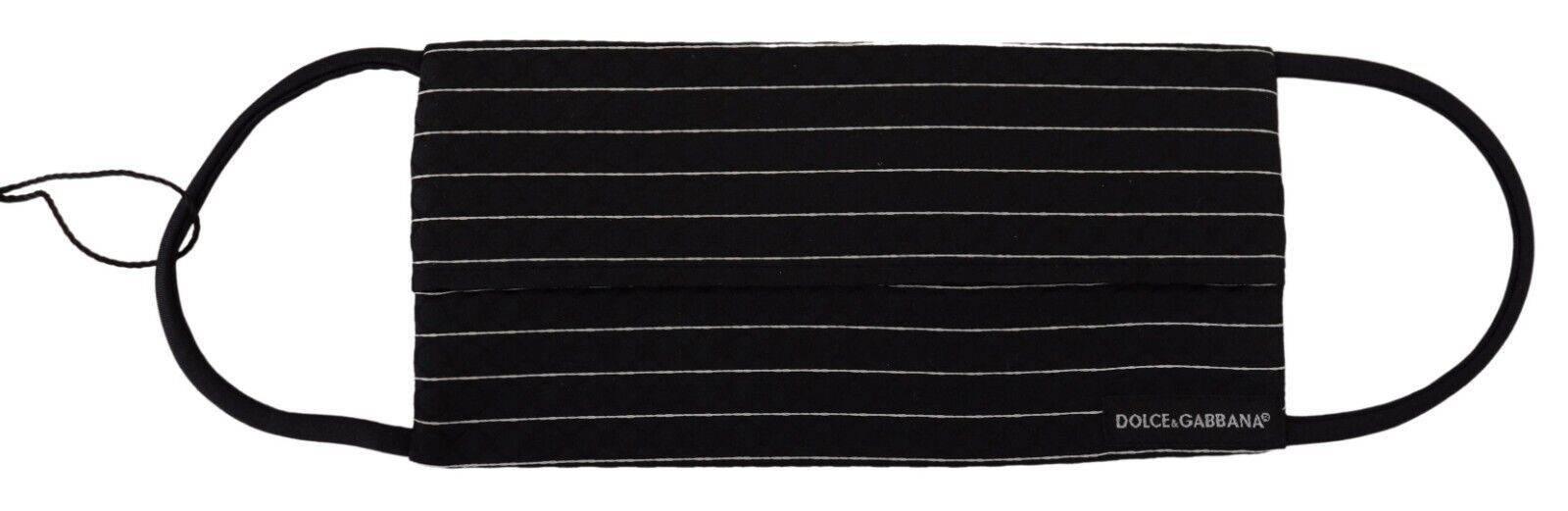 Dolce & Gabbana Elegant Striped Silk Blend Face Mask - Hilstor