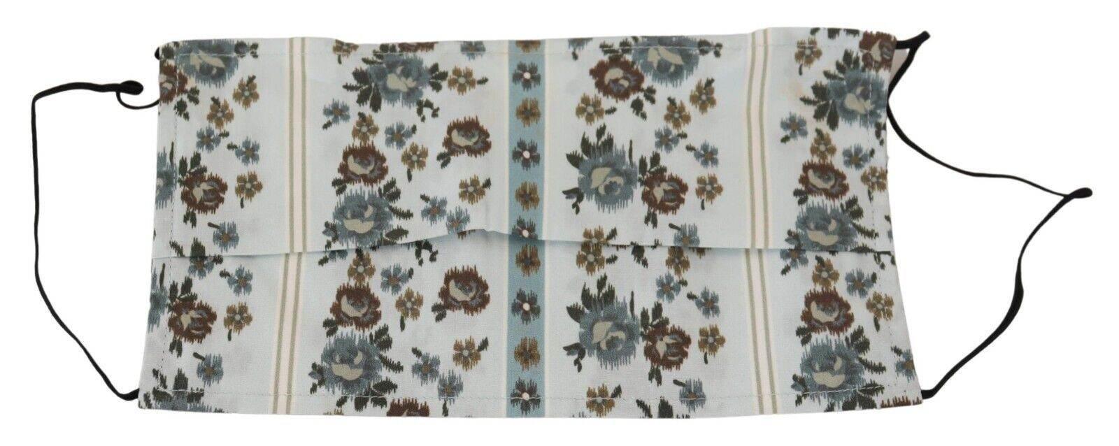Dolce & Gabbana Chic White Floral Pleated Cotton Face Mask - Hilstor