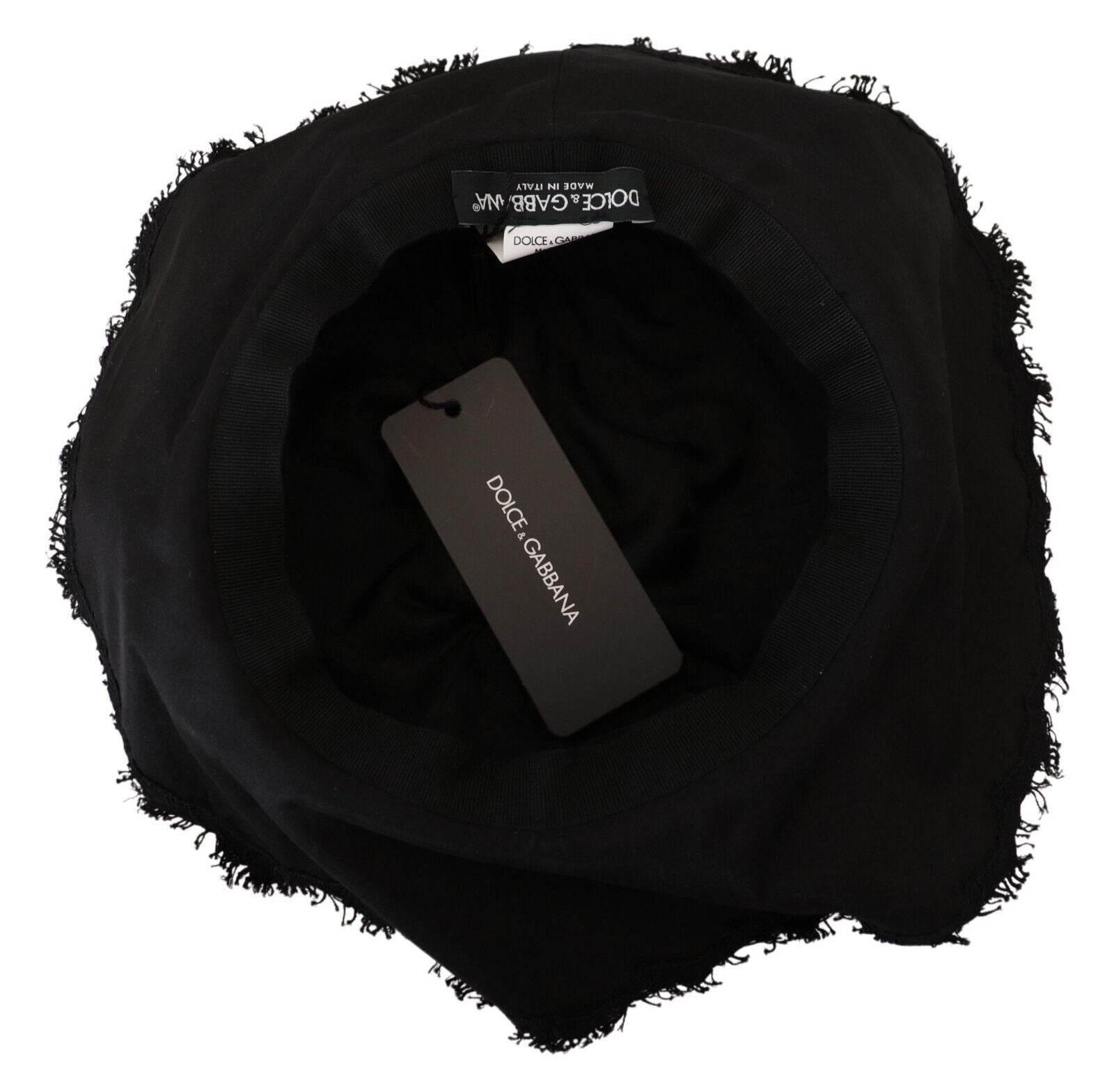 Dolce & Gabbana Black Cotton Wide Brim Shade Hat - Hilstor