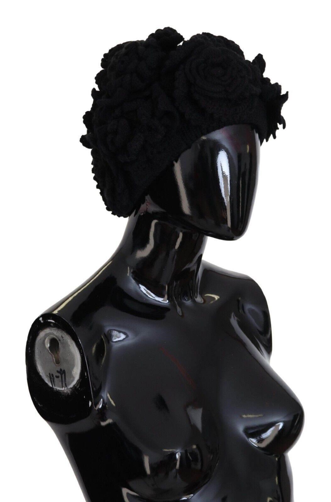 Dolce & Gabbana Black Wool Knit Winter Beanie Hat - Hilstor