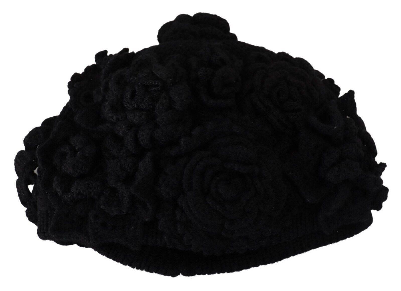 Dolce & Gabbana Black Wool Knit Winter Beanie Hat - Hilstor