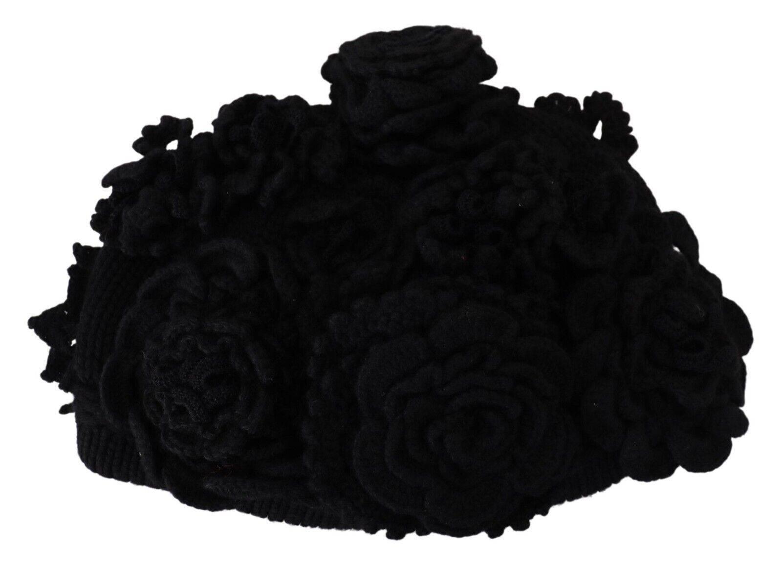 Dolce & Gabbana Black Wool Knit Winter Beanie Hat - Hilstor