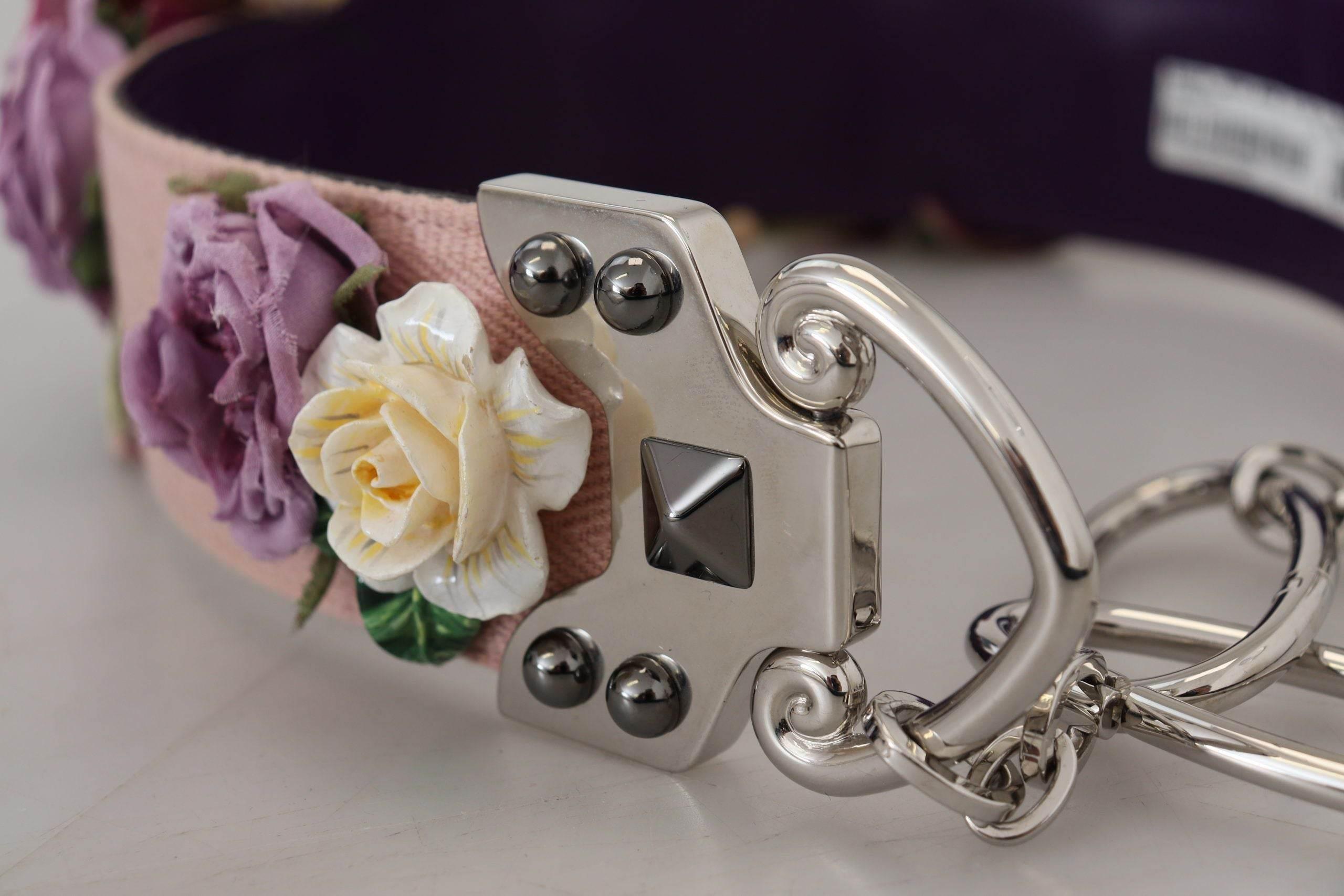 Dolce & Gabbana Multicolor Floral Appliques Metal Shoulder Strap - Hilstor