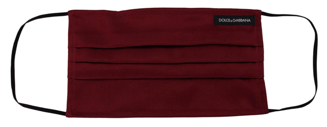 Dolce & Gabbana Elegant Silk Pleated Maroon Face Mask - Hilstor