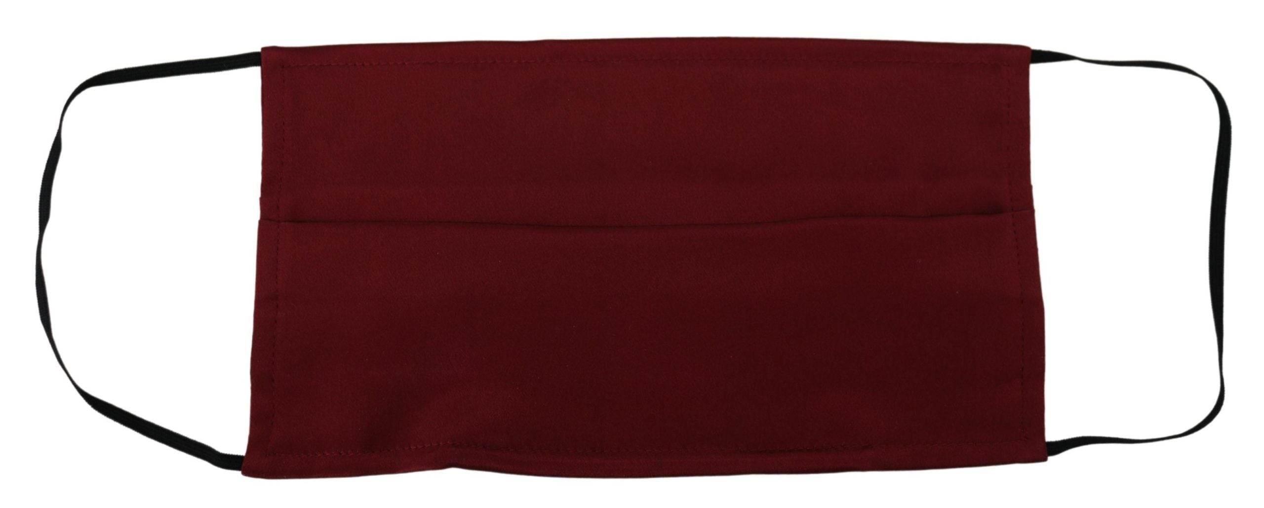 Dolce & Gabbana Elegant Silk Pleated Maroon Face Mask - Hilstor