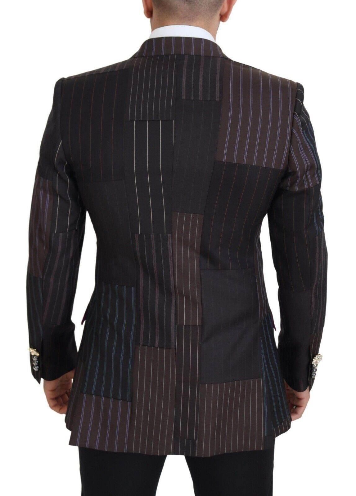 Dolce & Gabbana Multicolor Wool Silk Blend Slim Fit Blazer - Hilstor