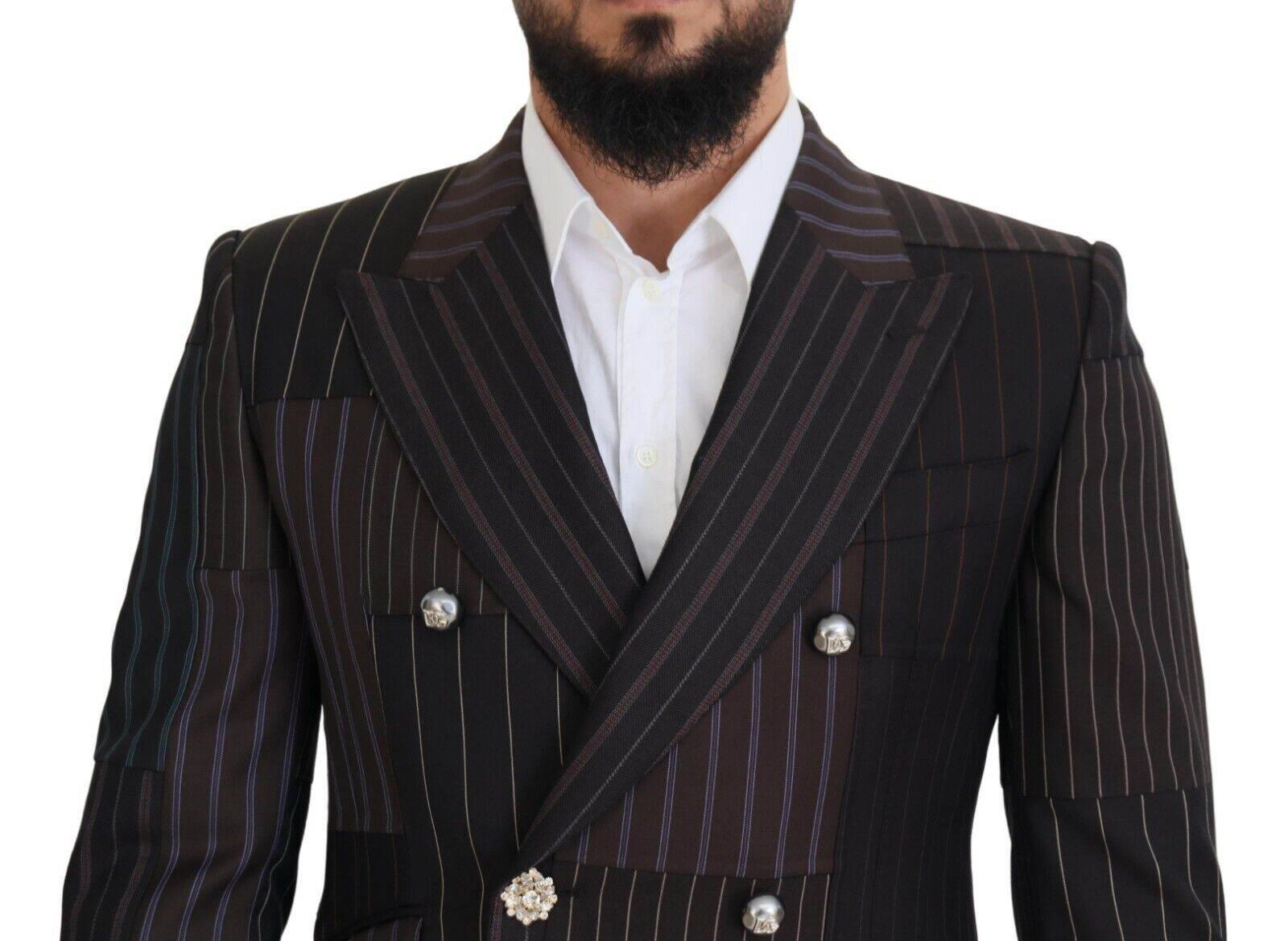 Dolce & Gabbana Multicolor Wool Silk Blend Slim Fit Blazer - Hilstor