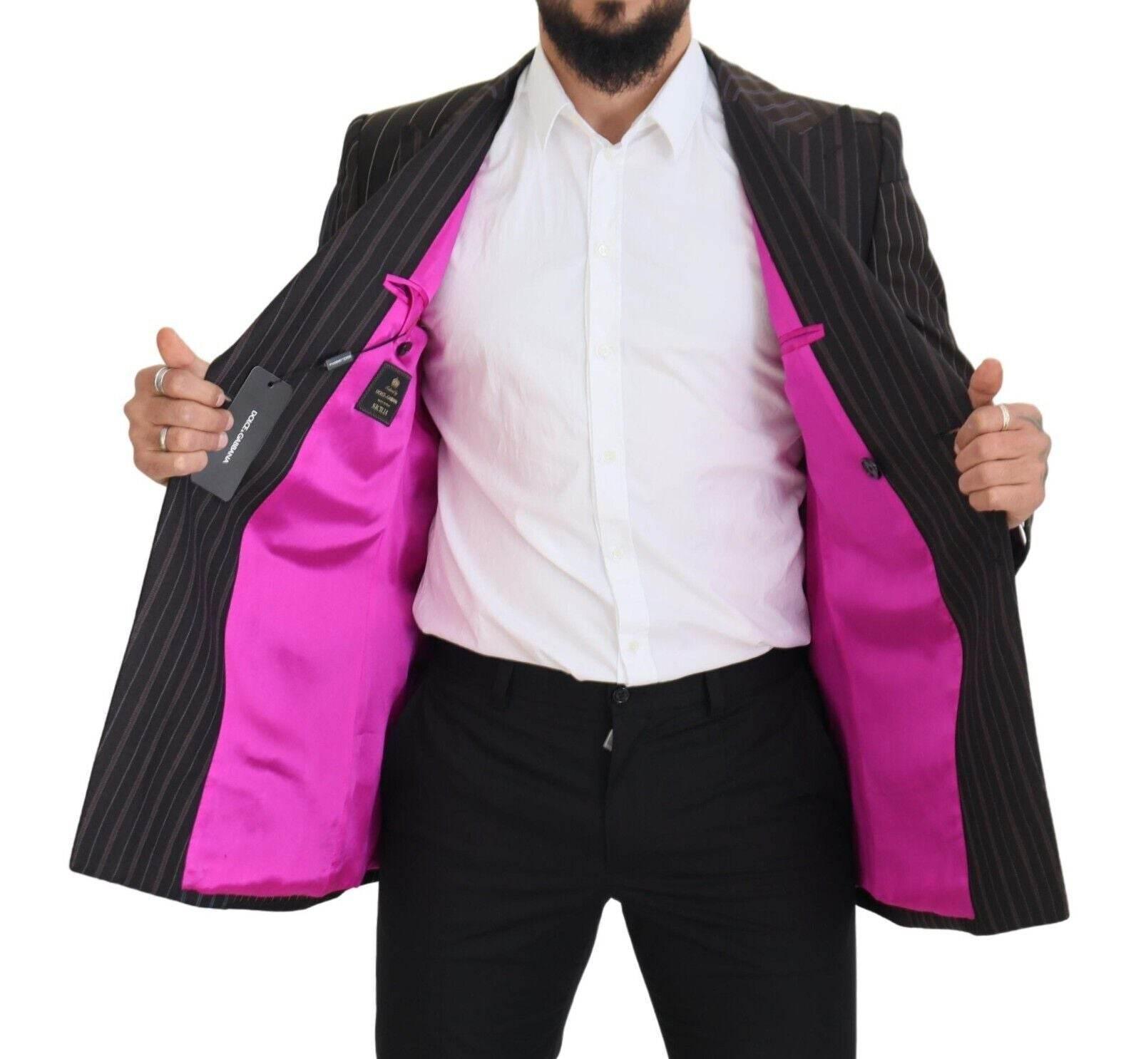 Dolce & Gabbana Multicolor Wool Silk Blend Slim Fit Blazer - Hilstor