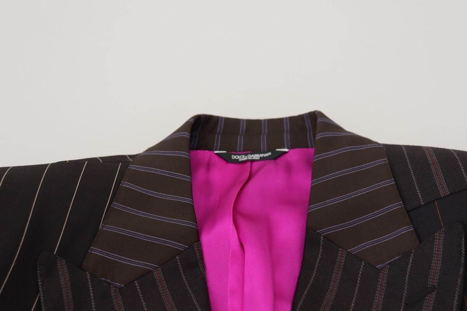 Dolce & Gabbana Multicolor Wool Silk Blend Slim Fit Blazer - Hilstor