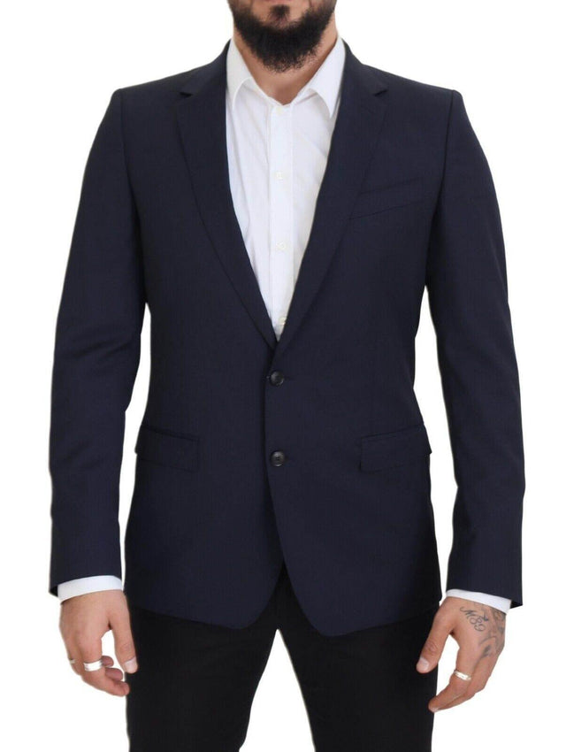 Dolce & Gabbana Dark Blue Wool Single Breasted MARTINI Blazer - Hilstor