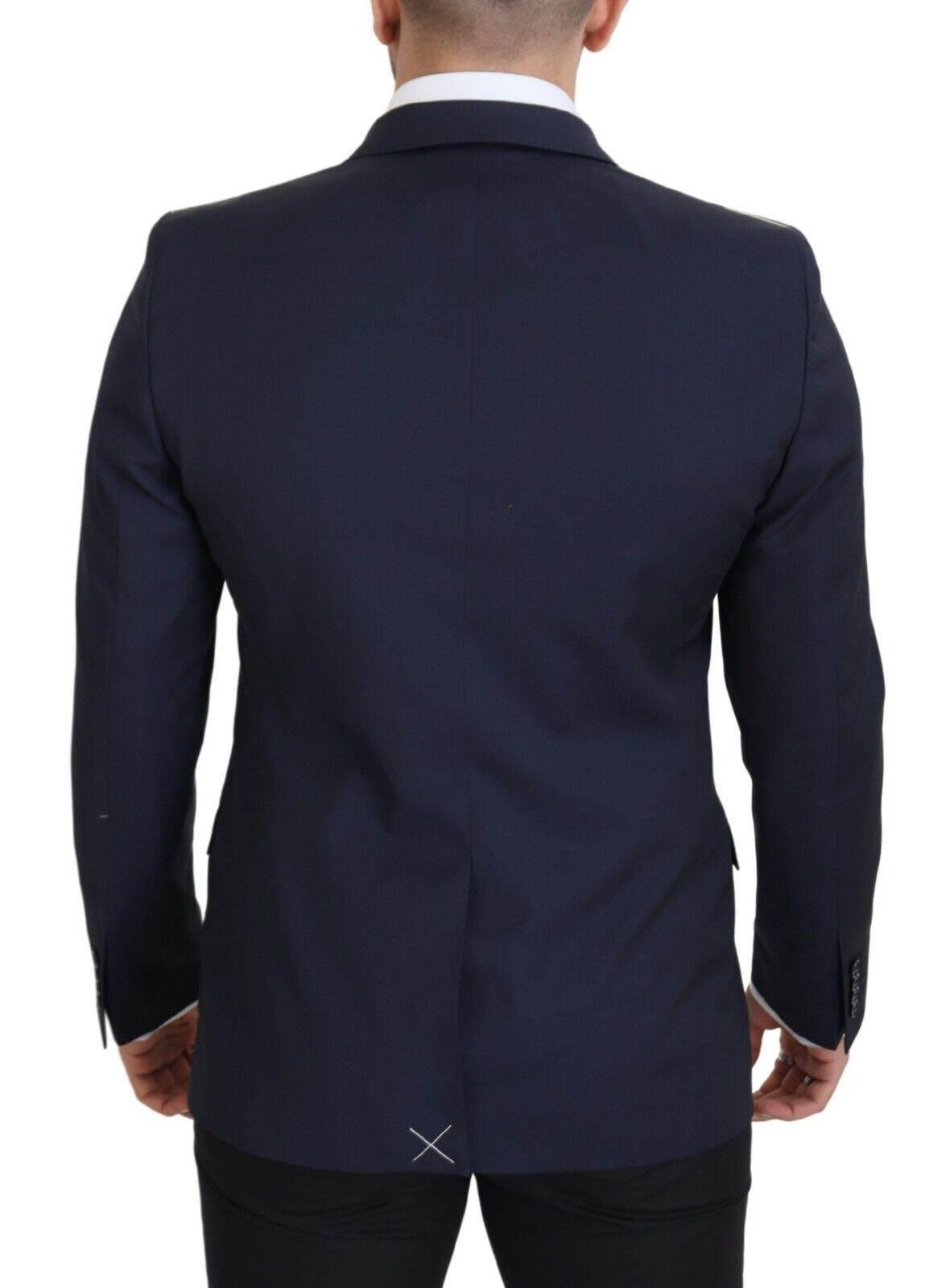 Dolce & Gabbana Dark Blue Wool Single Breasted MARTINI Blazer - Hilstor