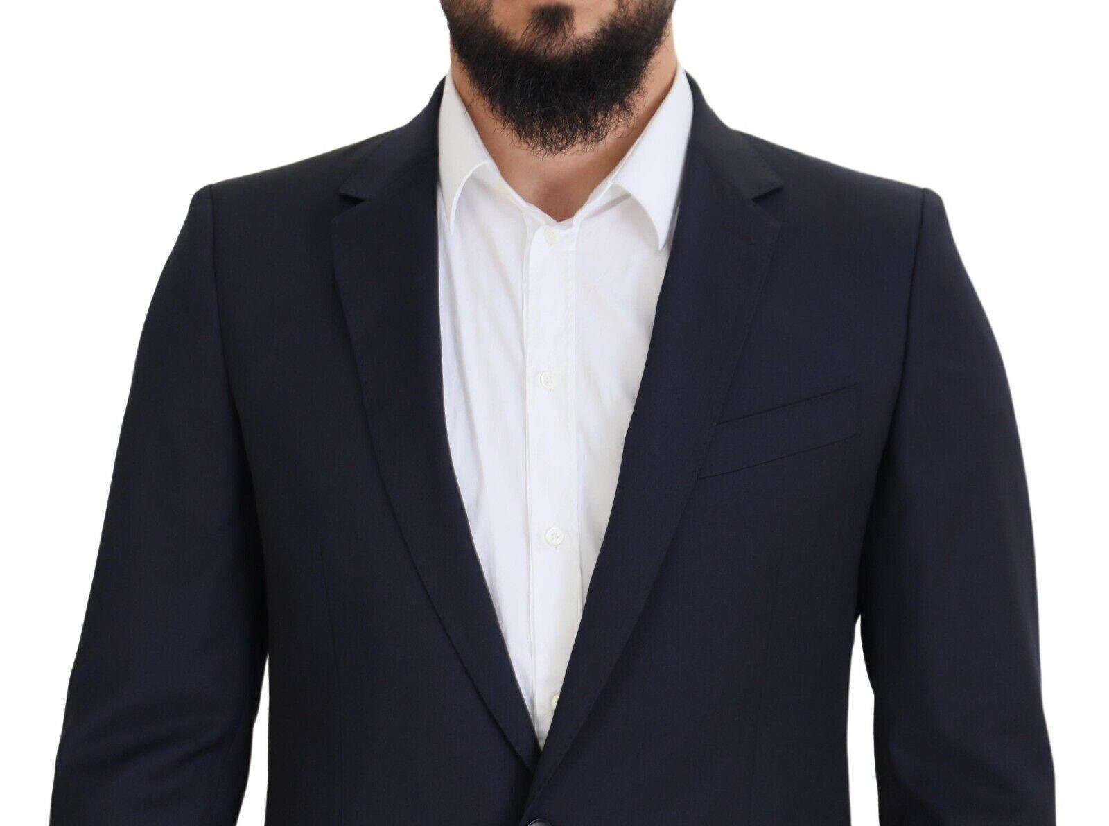 Dolce & Gabbana Dark Blue Wool Single Breasted MARTINI Blazer - Hilstor