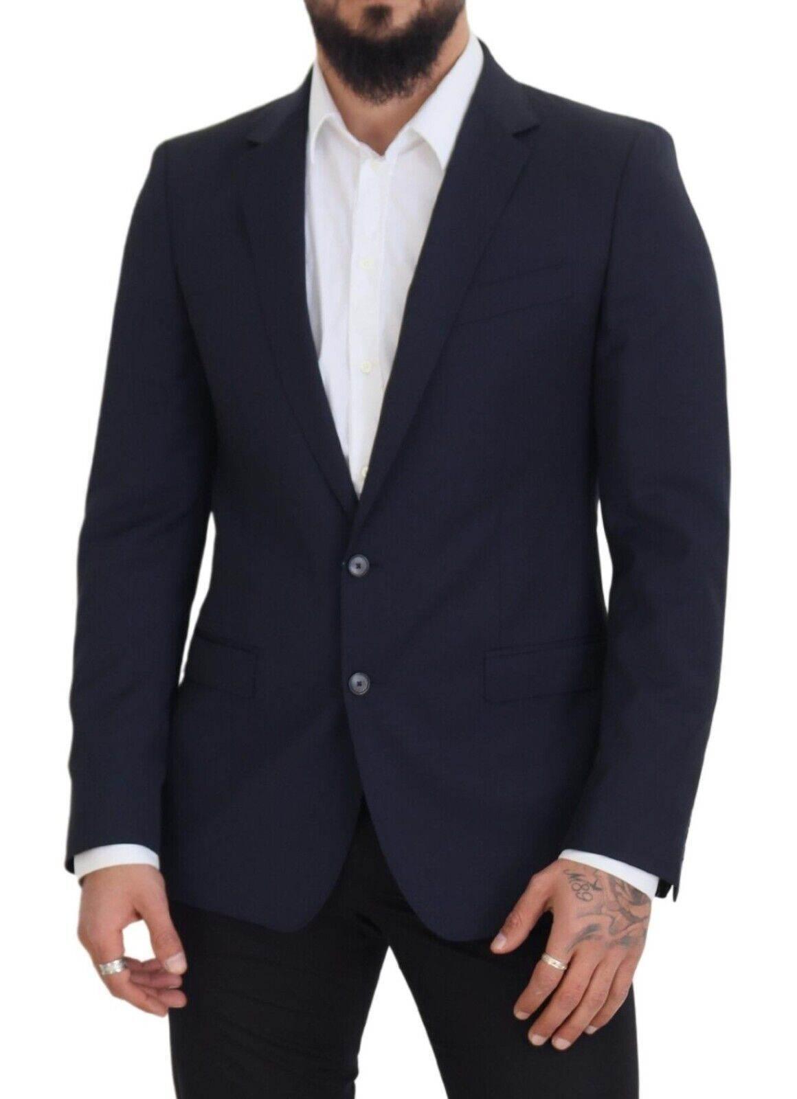 Dolce & Gabbana Dark Blue Wool Single Breasted MARTINI Blazer - Hilstor