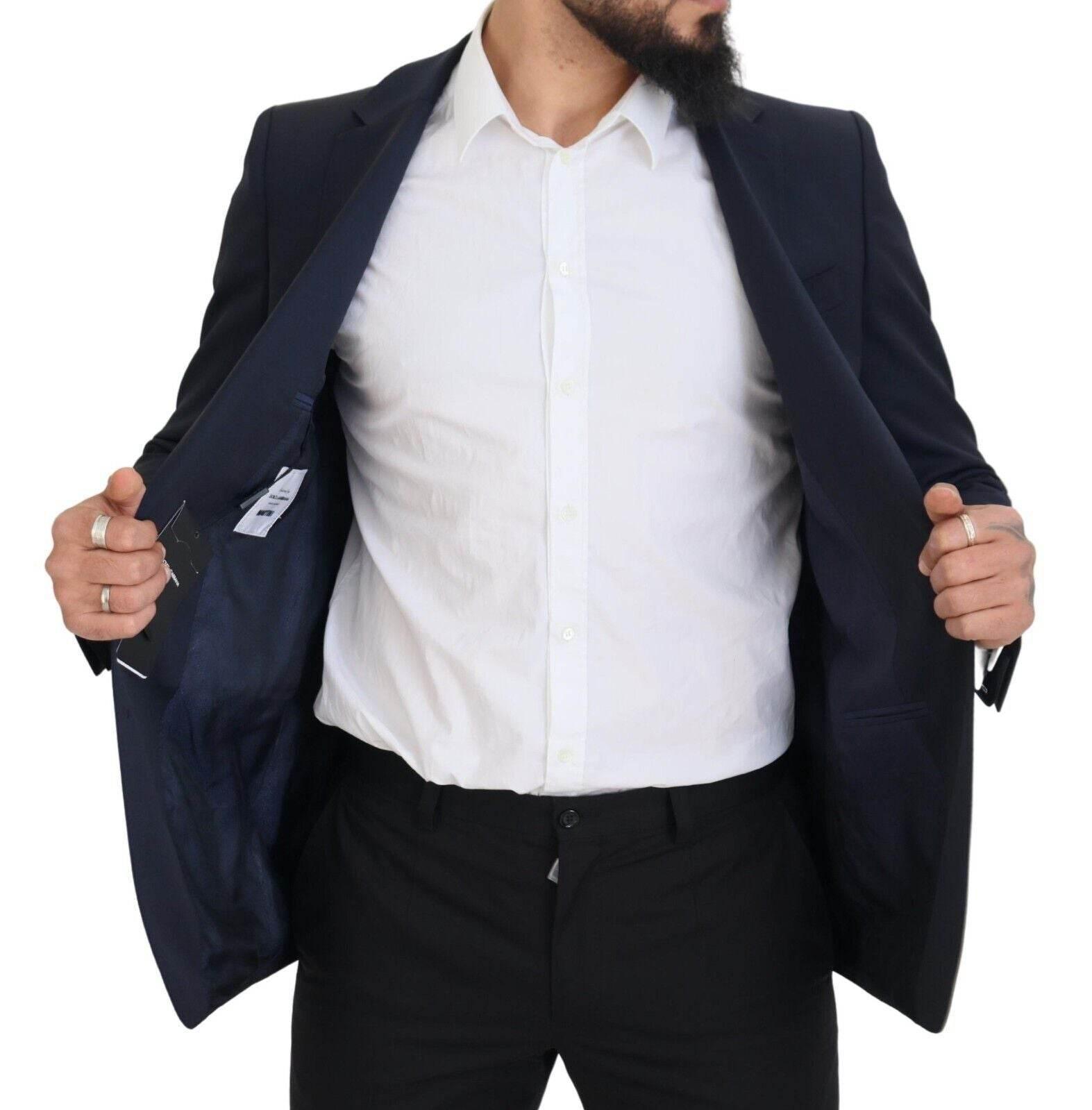Dolce & Gabbana Dark Blue Wool Single Breasted MARTINI Blazer - Hilstor