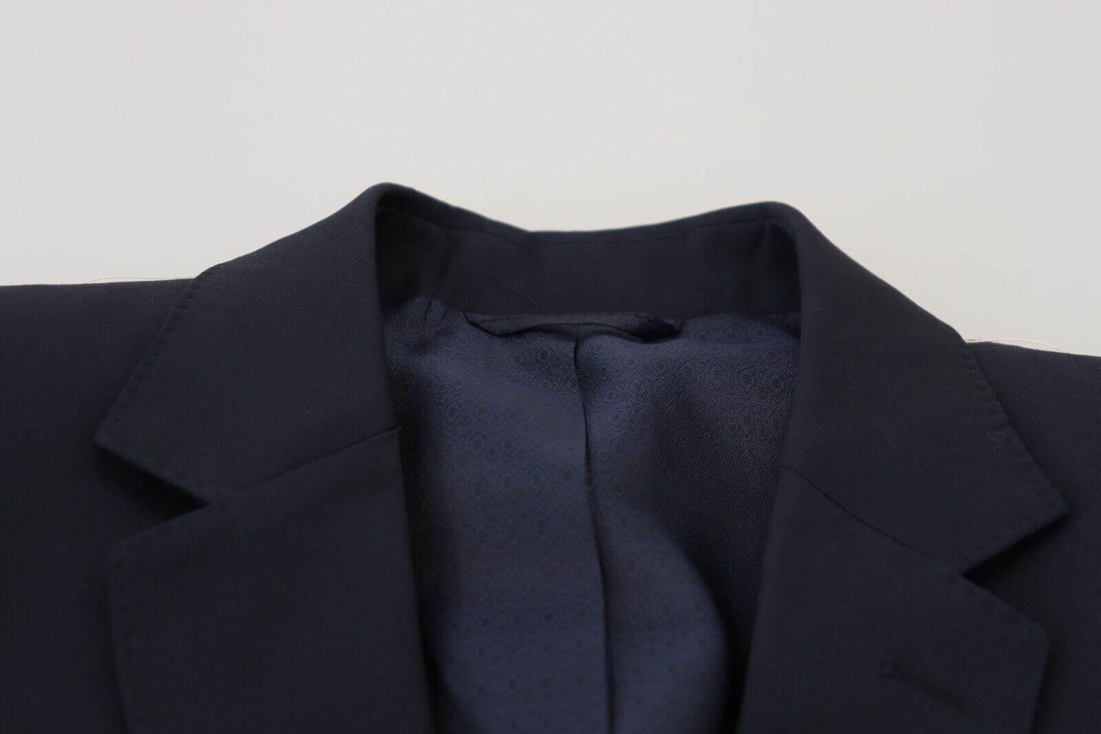 Dolce & Gabbana Dark Blue Wool Single Breasted MARTINI Blazer - Hilstor