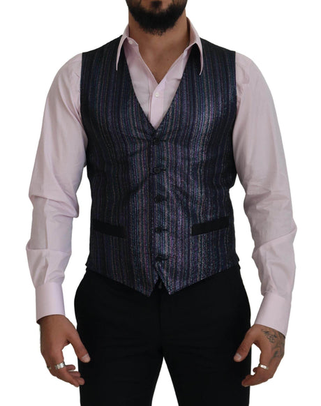 Dolce & Gabbana Multicolor Formal Dress Vest Luxury Blend - Hilstor