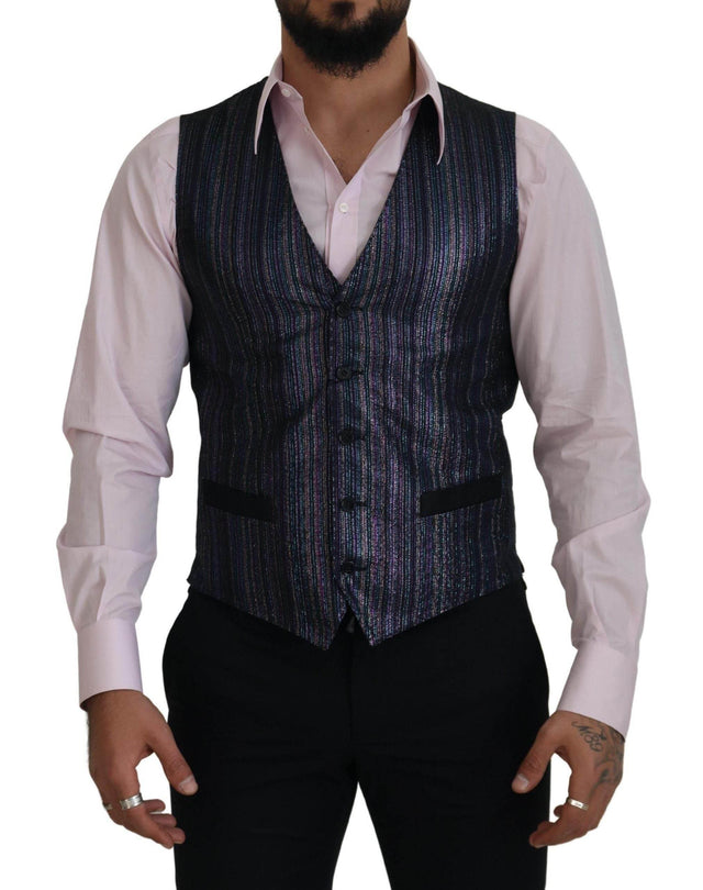Dolce & Gabbana Multicolor Formal Dress Vest Luxury Blend - Hilstor