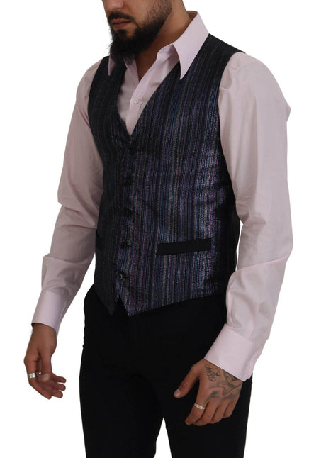 Dolce & Gabbana Multicolor Formal Dress Vest Luxury Blend - Hilstor
