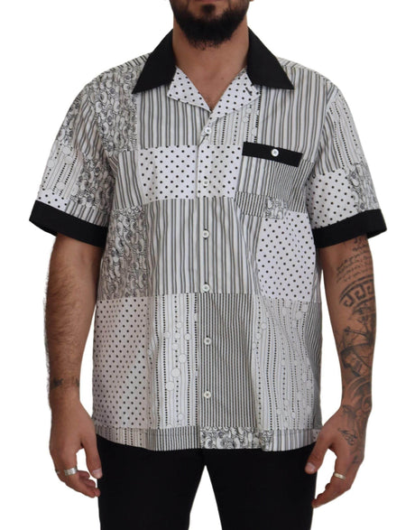 Dolce & Gabbana Elegant Black & White Cotton Shirt - Hilstor