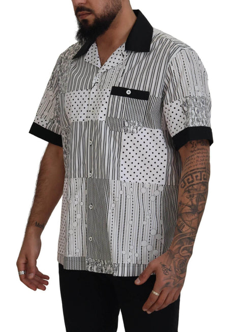 Dolce & Gabbana Elegant Black & White Cotton Shirt - Hilstor