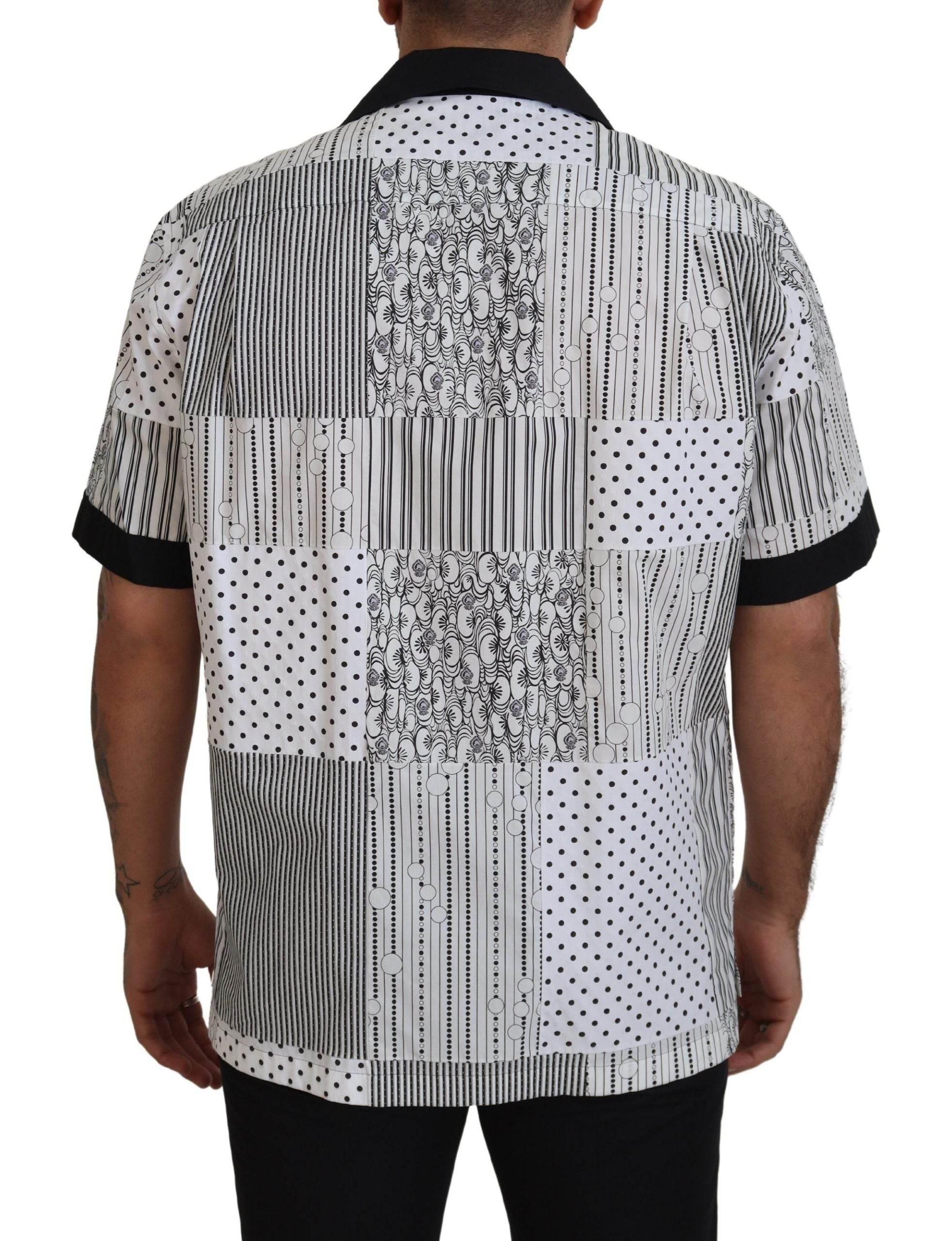 Dolce & Gabbana Elegant Black & White Cotton Shirt - Hilstor